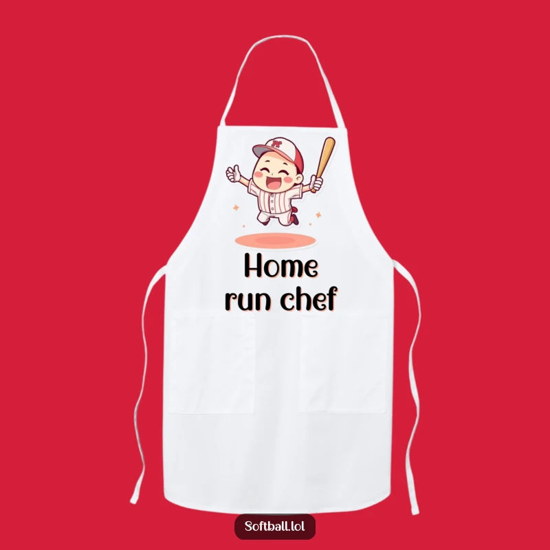 Funny Baseball Home Run Apron: Kitchen Champion, Perfect Chef's Gift
