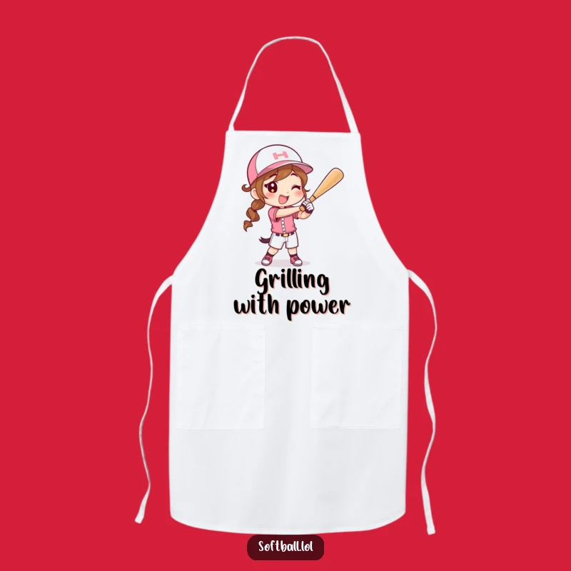 Funny Softball Swing Apron: Kitchen Batter Up, Perfect Gift