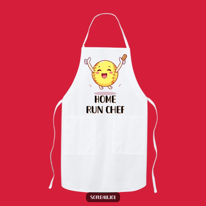 Funny Home Run Softball Apron - Celebrate in the Kitchen
