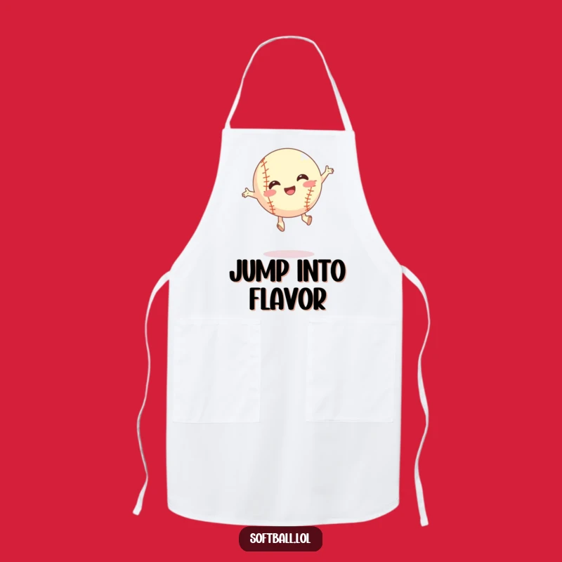 Funny Silly Jump Softball Apron - Kitchen Fun Jumper Gift