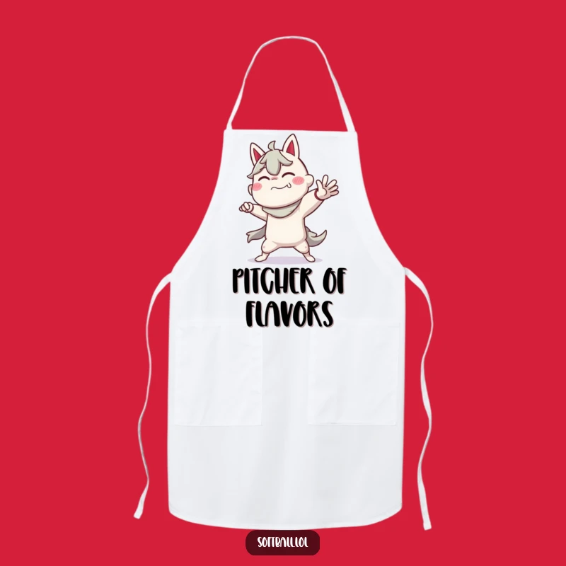 Funny Pitcher Pose Apron: Cook Like a Pro with This Hilarious Baseball Gear