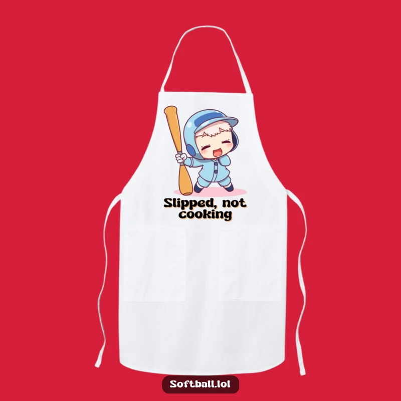 Funny Baseball Bat Tripping Apron - Chef's Hilarious Kitchen Character Gear