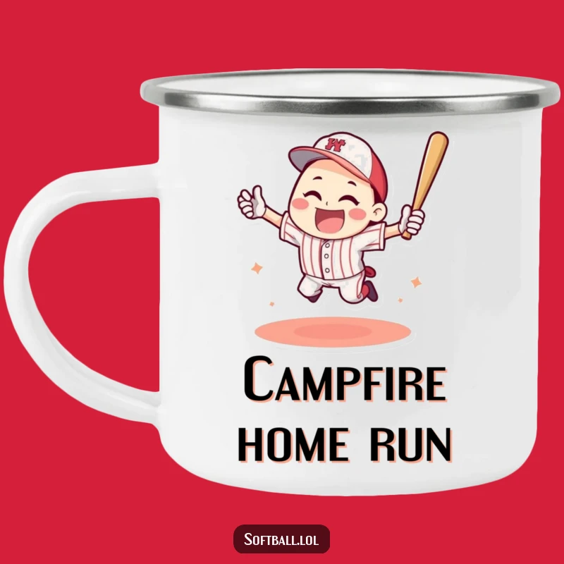 Funny Baseball Home Run Camping Mug: Outdoor Victory, Perfect Adventure Gift