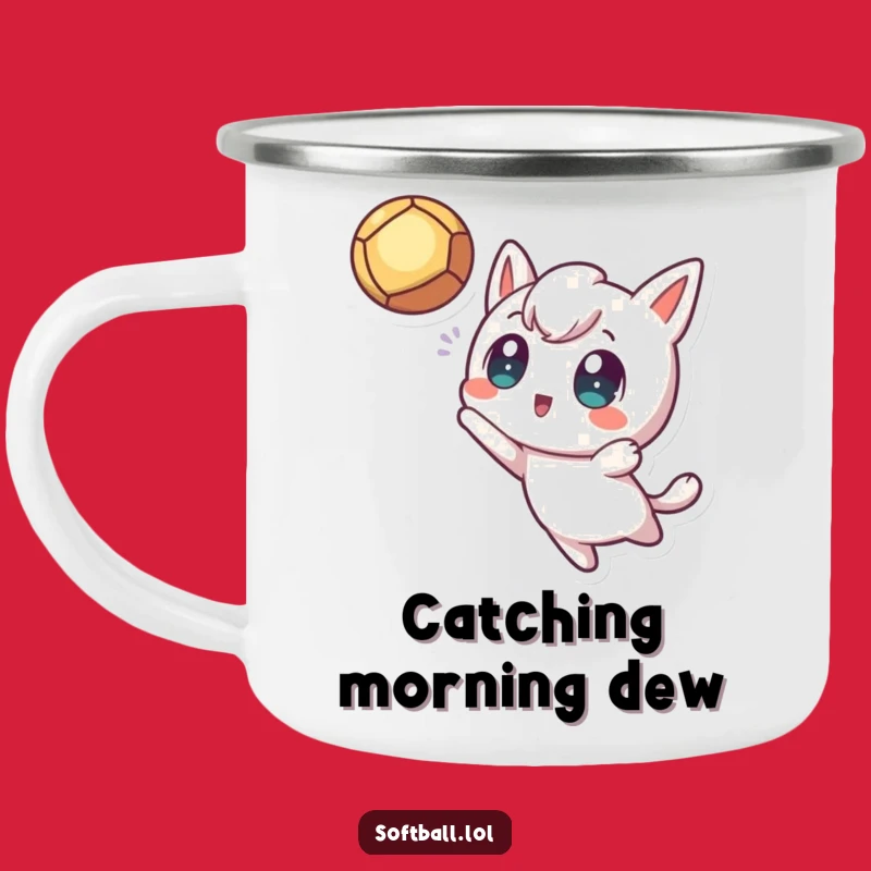 Funny Fly Ball Camping Mug: Kawaii Character Campfire Mug, Great Funny Gift