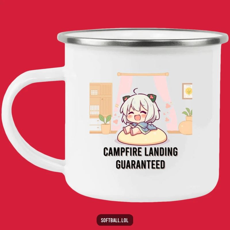 Funny Sliding Home Camping Mug: Sports Action Enamel Cup, Perfect Funny Outdoor Gift