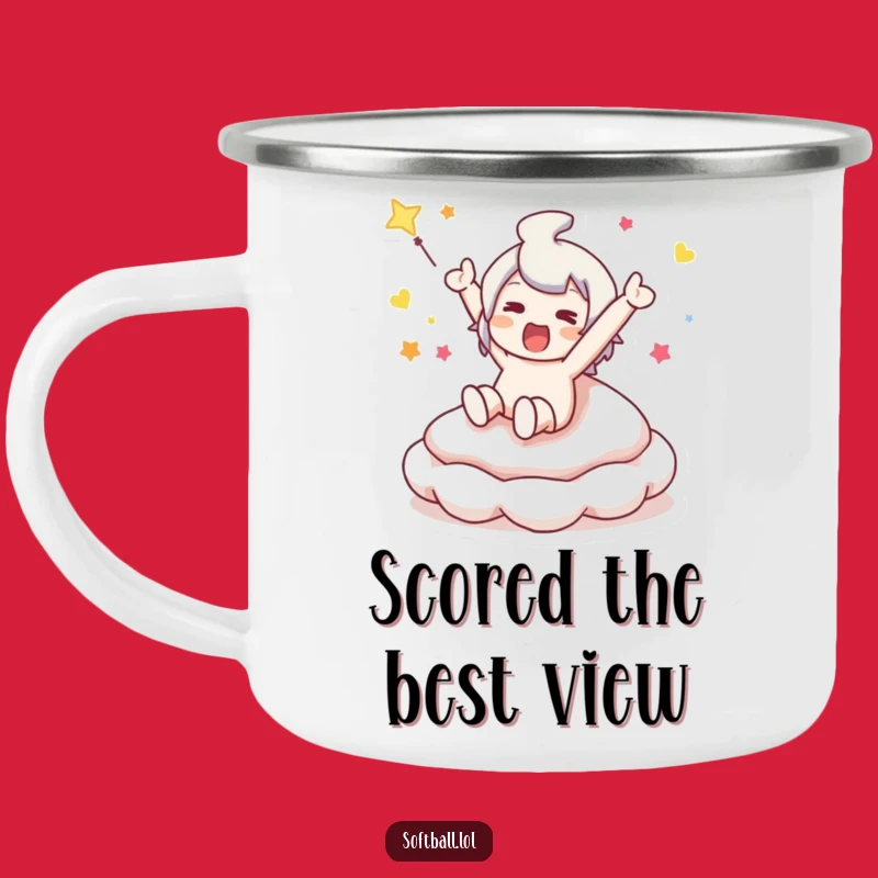 Funny Base Slide Camping Mug: Enjoy Your Drink with a Hilarious Sports Vibe