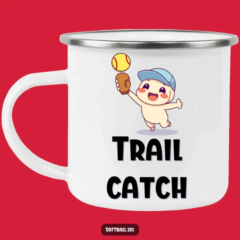 Funny Softball Camper Mug: Proud Character Catch, Rugged Funny Gift