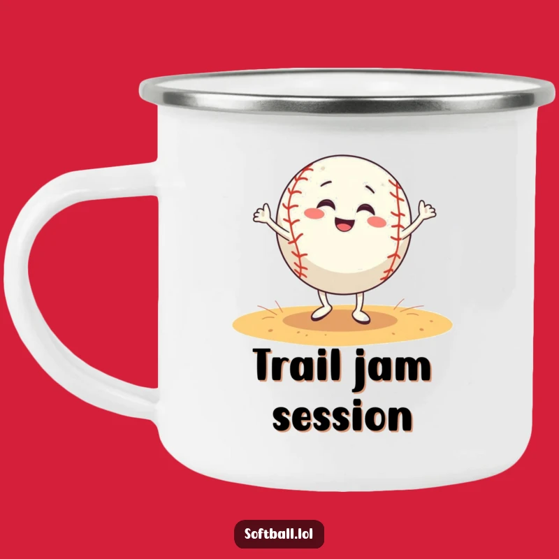 Funny Softball Dance Camping Mug: Trail-Ready Humor for Your Adventures