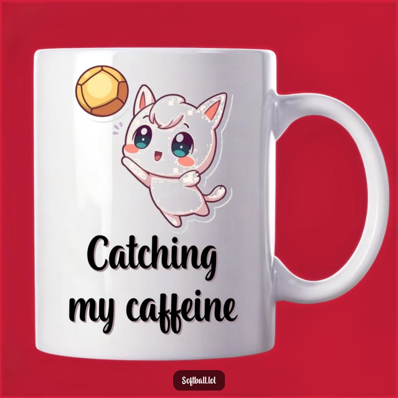 Funny Fly Ball Mug: Kawaii Character Excitement, Perfect Funny Gift!