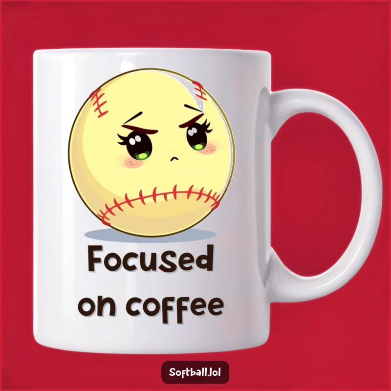 Funny Softball Focus Mug: Intense Batter Stare Gift for Athletes