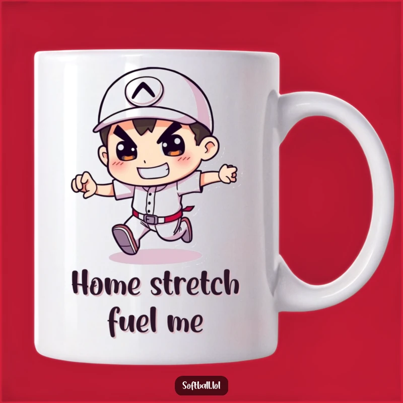 Funny Baseball Runner Mug - Determined Grin, Perfect Gift for Baseball Fans