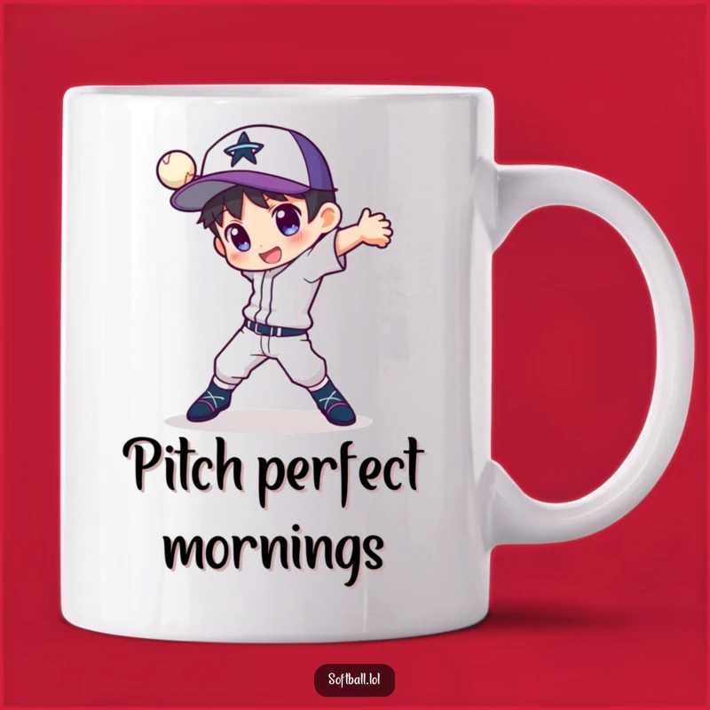 Funny Pitcher Mug: Dynamic Pose, Perfect Baseball Gift