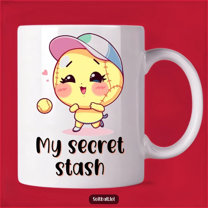 Funny Winking Softball Mug - Playful Catch Gift for Friends