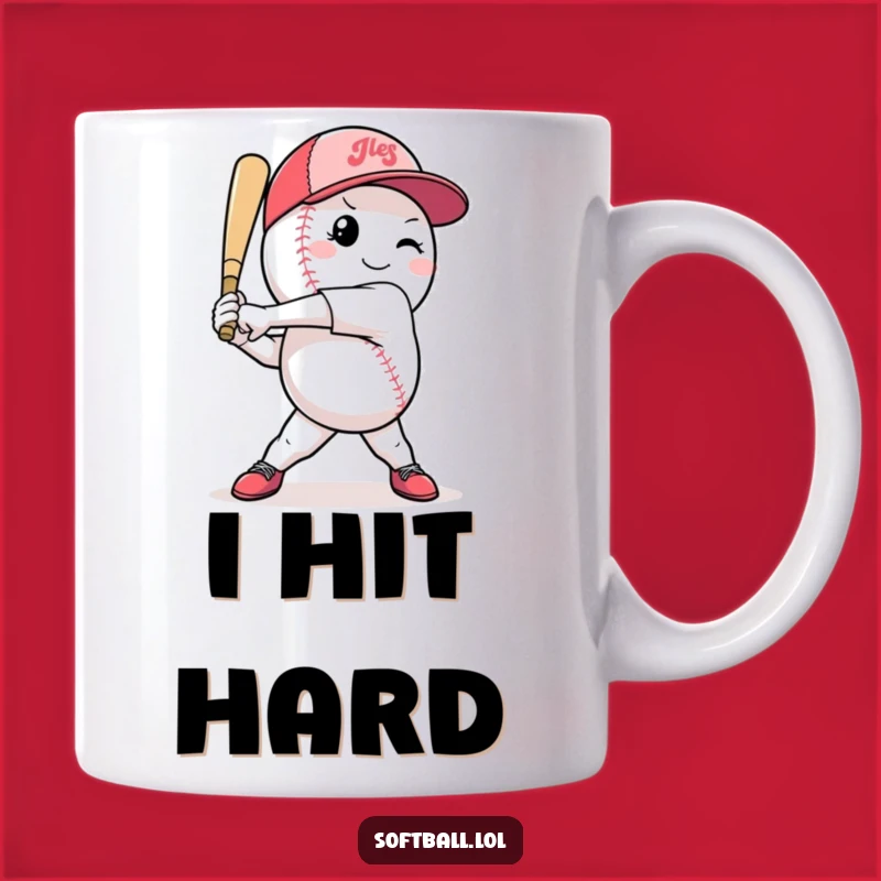 Funny Softball Player Mug: Confident Athlete Mid-Swing, The Perfect Funny Gift