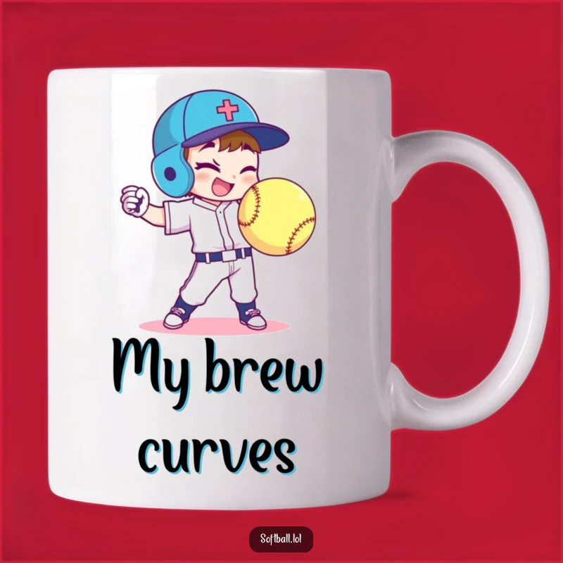 Funny Softball Wink Mug: Perfect Curveball Gift for Players