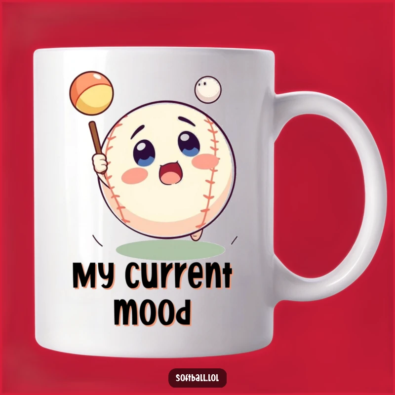 Funny Surprised Softball Mug - Perfect Catch Gift for Softball Lovers