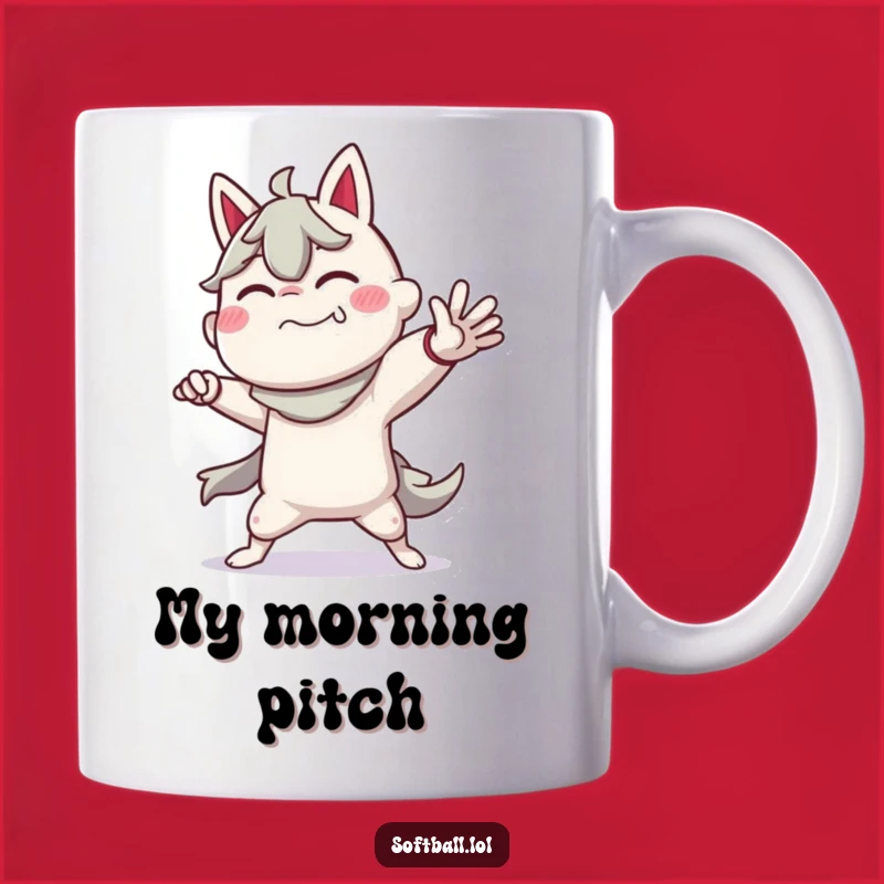 Funny Pitcher Pose Mug: Perfect Gift for Baseball Lovers with a Sense of Humor