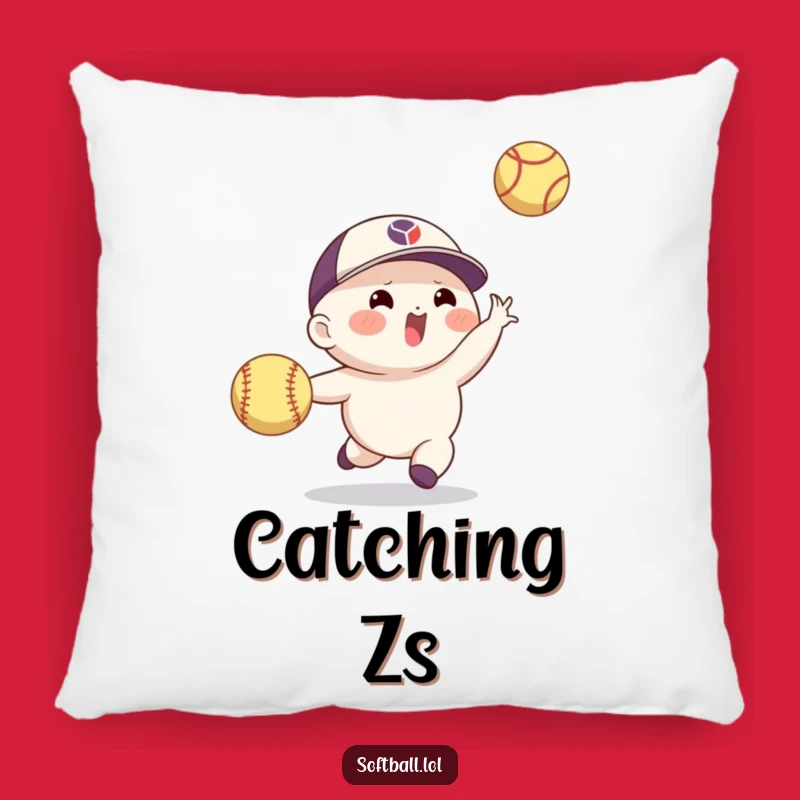 Funny Softball Catch Pillow: Agile Character Comfort, Cozy & Humorous Funny Gift