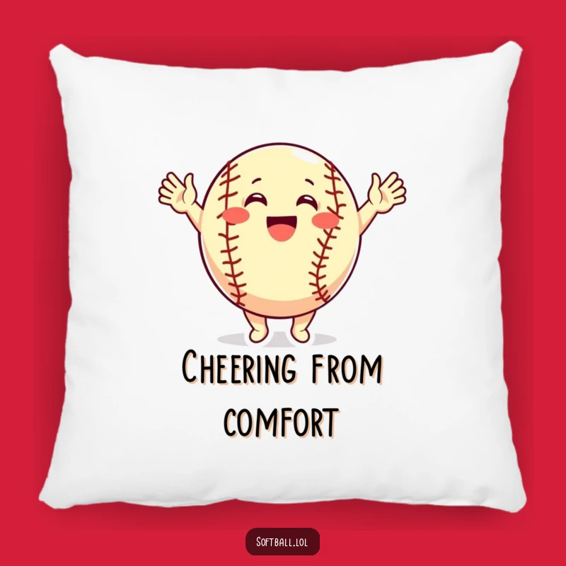 Comforting Softball Pillow: Funny Cheering Arms, Soft Celebration Gift