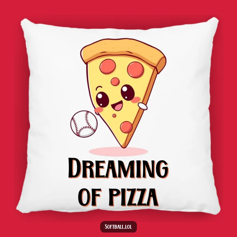 Funny Pizza Baseball Pillow - Soft & Hilarious Comfort Accent
