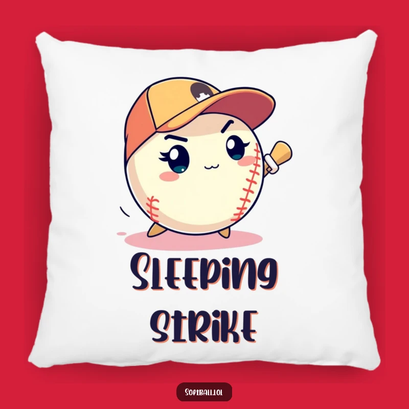 Funny Pitching Softball Pillow - Comfy & Focused Accent