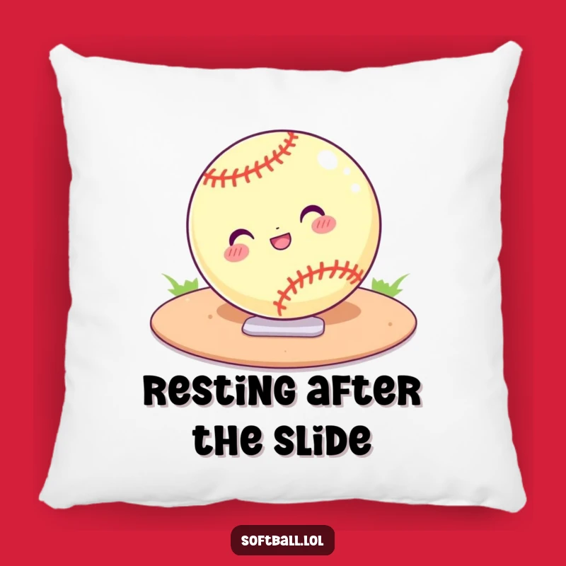 Funny Softball Sliding Pillow - Comfy Sports Decor Accent