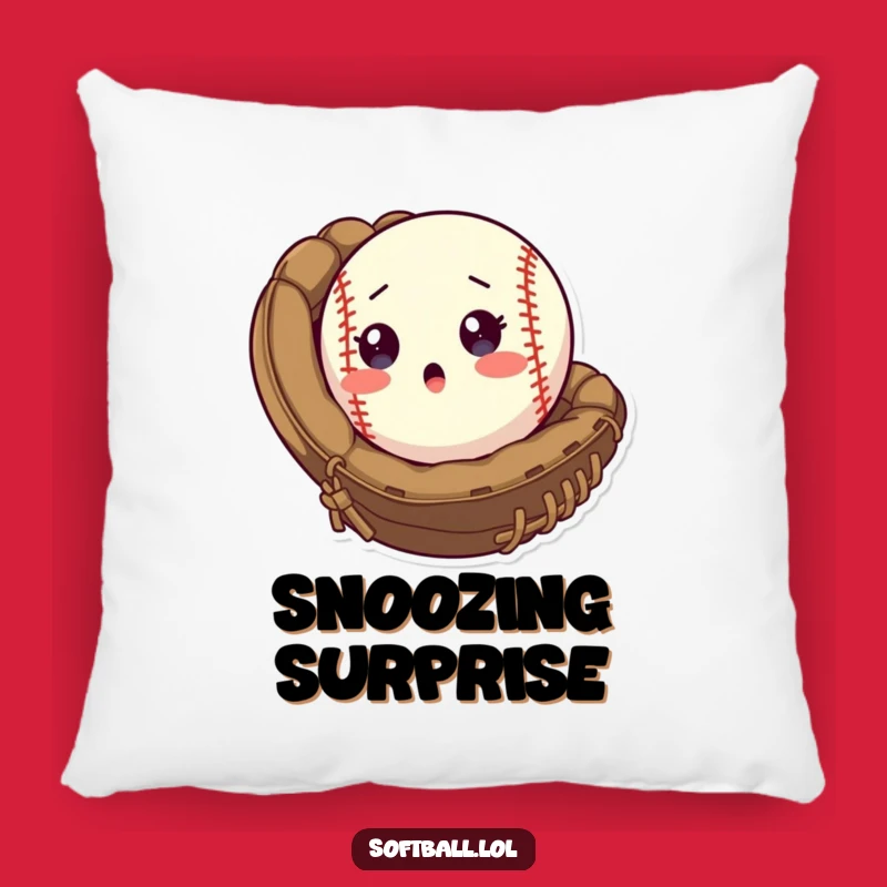 Funny Softball Surprise Pillow: Cozy Up with Game Day Humor