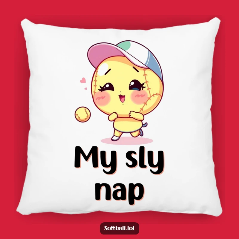 Funny Winking Softball Pillow - Cozy & Playful Accent Gift