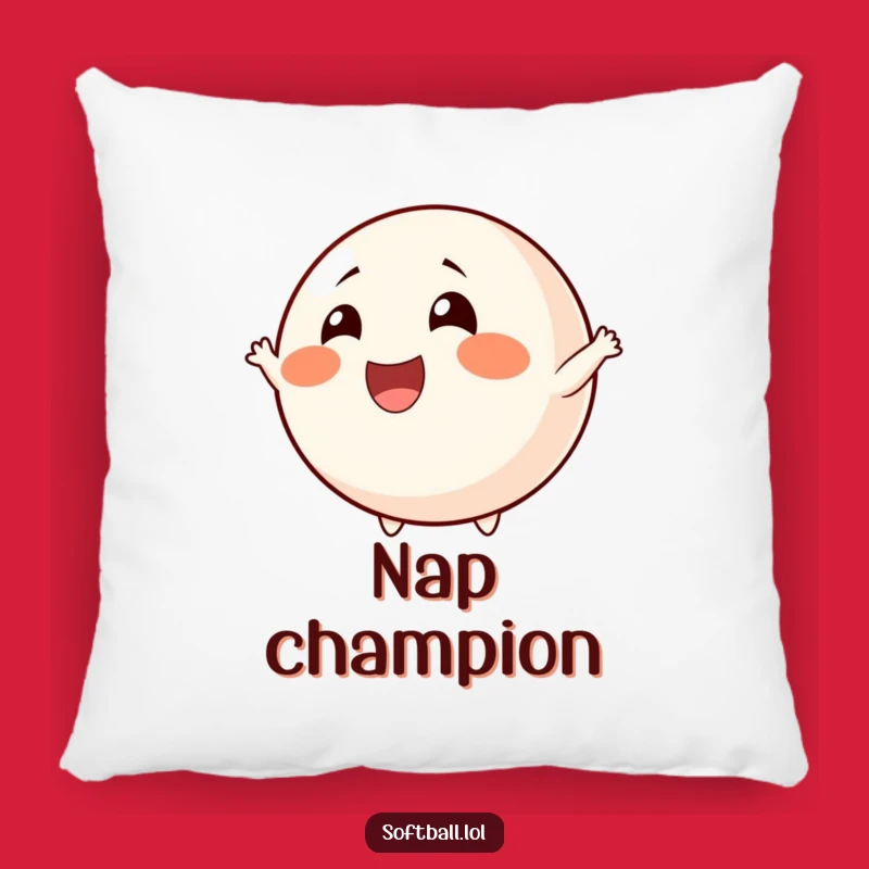 Funny Cheerful Softball Pillow - Cozy Fan Accent Gift