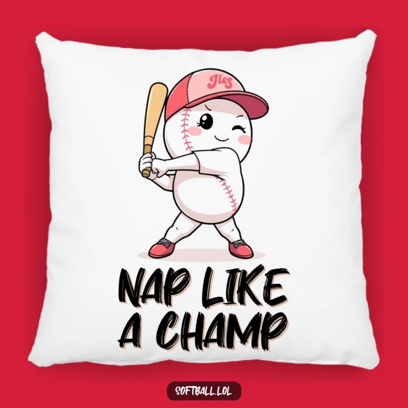 Funny Softball Pillow: Confident Swing Comfort, Ideal Funny Gift