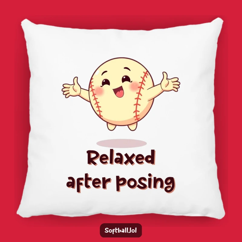 Funny Softball Dynamic Pose Pillow - Comfy Accent for Active Spaces