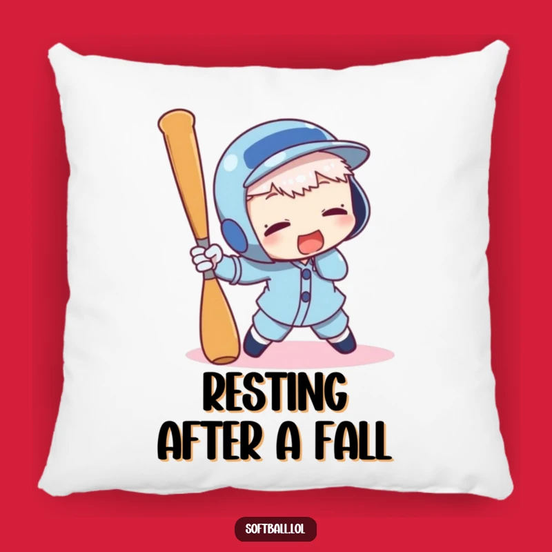 Funny Baseball Bat Tripping Pillow - Comfy Character Cushion for Laughs
