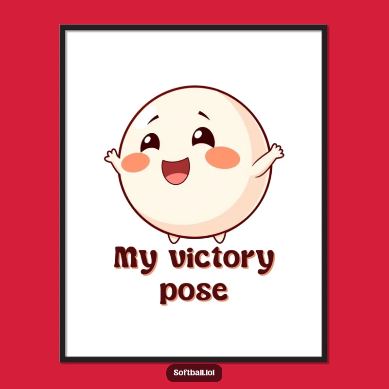 Funny Cheerful Softball Digital Art - Instant Fan Joy Print