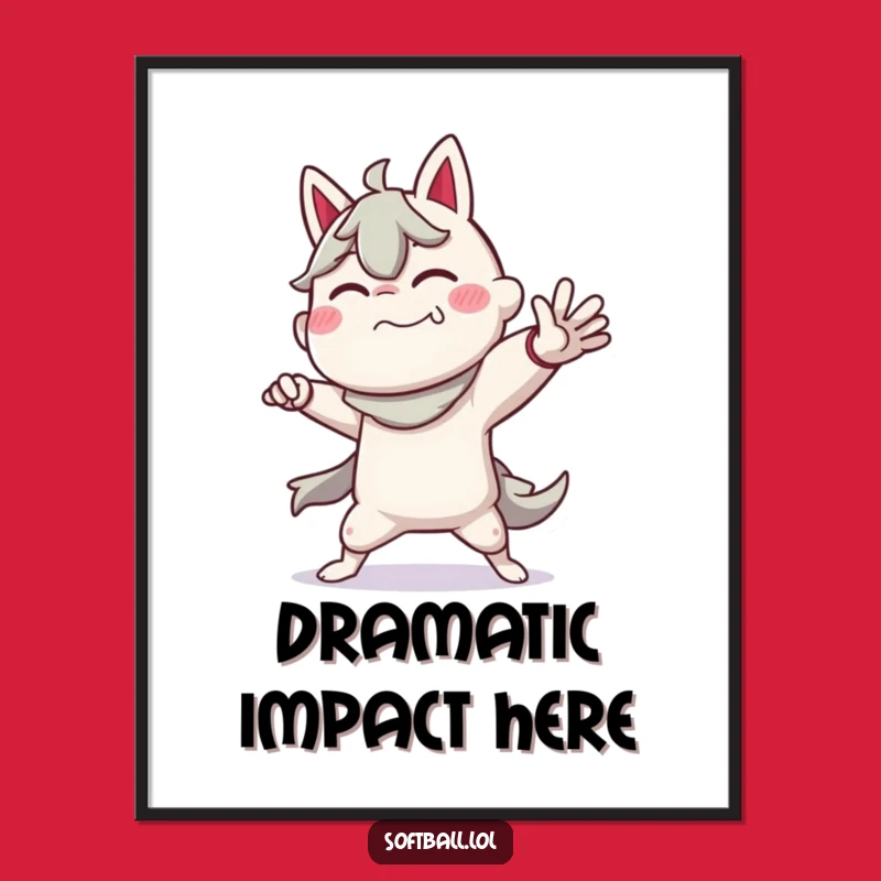 Funny Pitcher Pose Digital Art: Instant Download of Hilarious Baseball Wall Decor