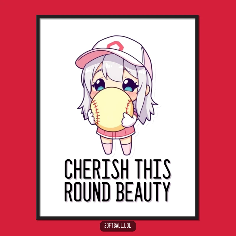 Funny Softball Possession Digital Art: Prized Ball Decor, High-Quality Funny Print Gift