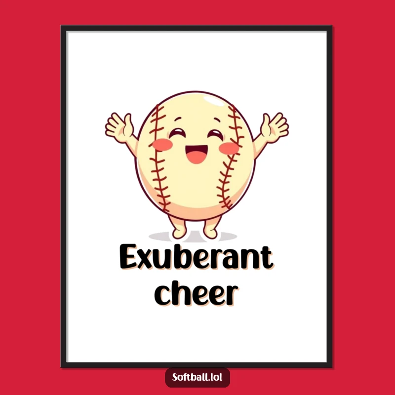 Instant Download Softball Art: Funny Cheering Arms, Spirited Digital Print Gift