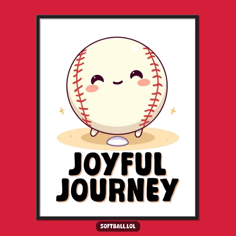 Funny Softball Joyful Digital Art: Glee Rolling Bases Download