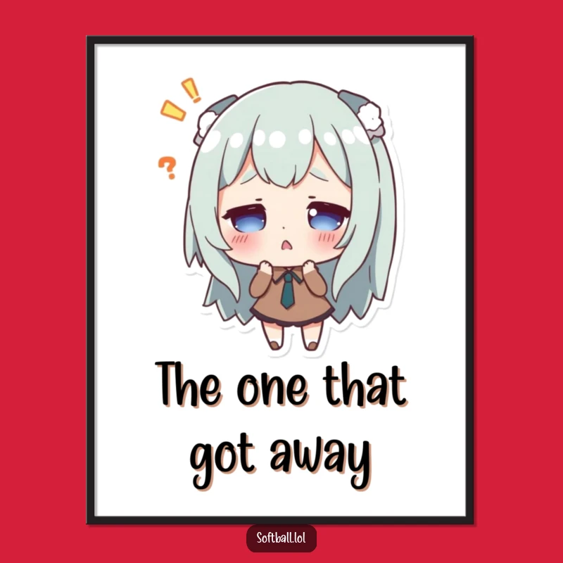 Funny Missed Hit Surprise Digital Print - Instant Hilarious Character Art