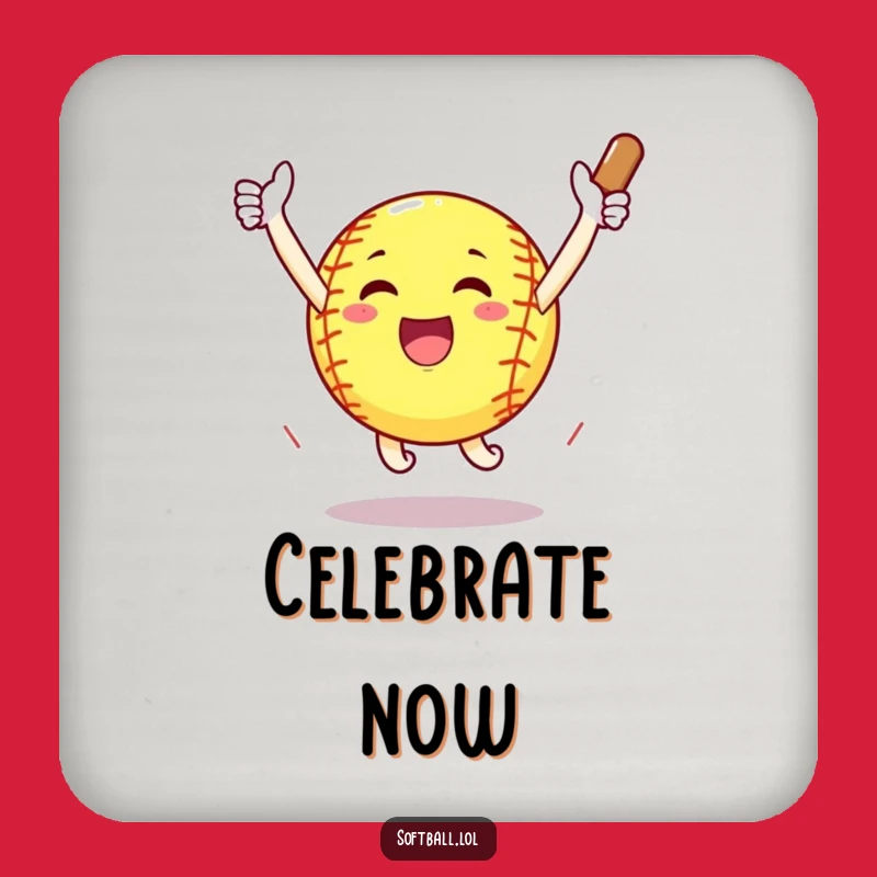 Funny Home Run Softball Coaster Set - Celebrate Every Sip