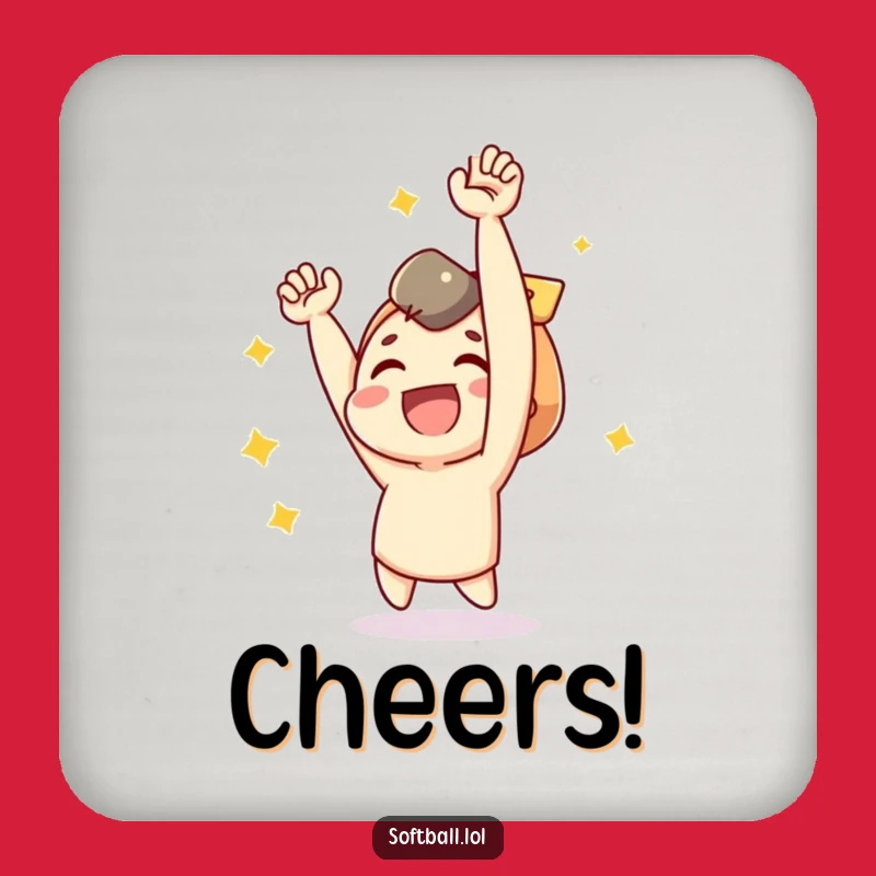 Funny Baseball Coaster Set: Joyful Character Hit Design, Great Funny Gift