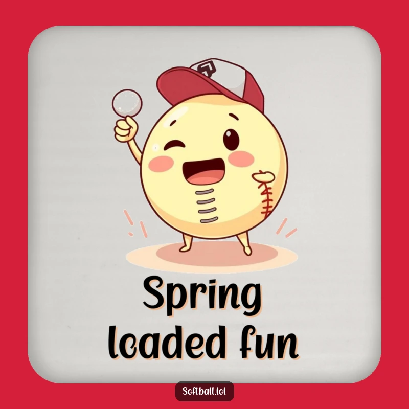 Funny Drink Coaster: Spring Softball Pitching Fun - Gag Gift for Parties