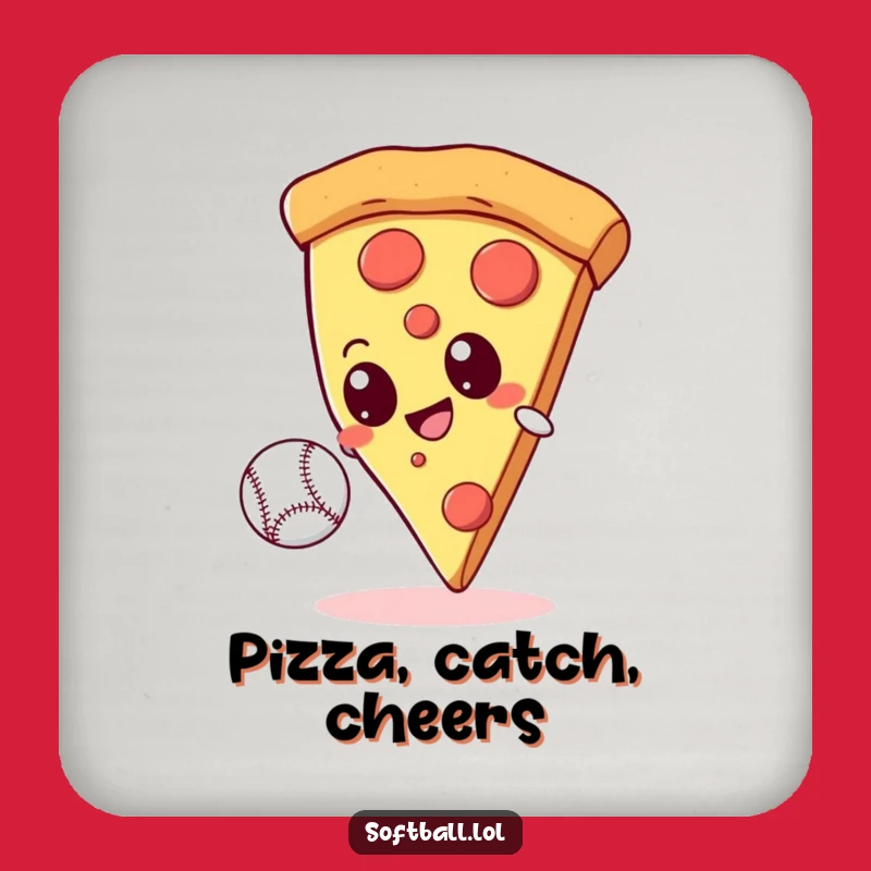 Funny Pizza Baseball Coaster - Protect Surfaces with Goofy Style