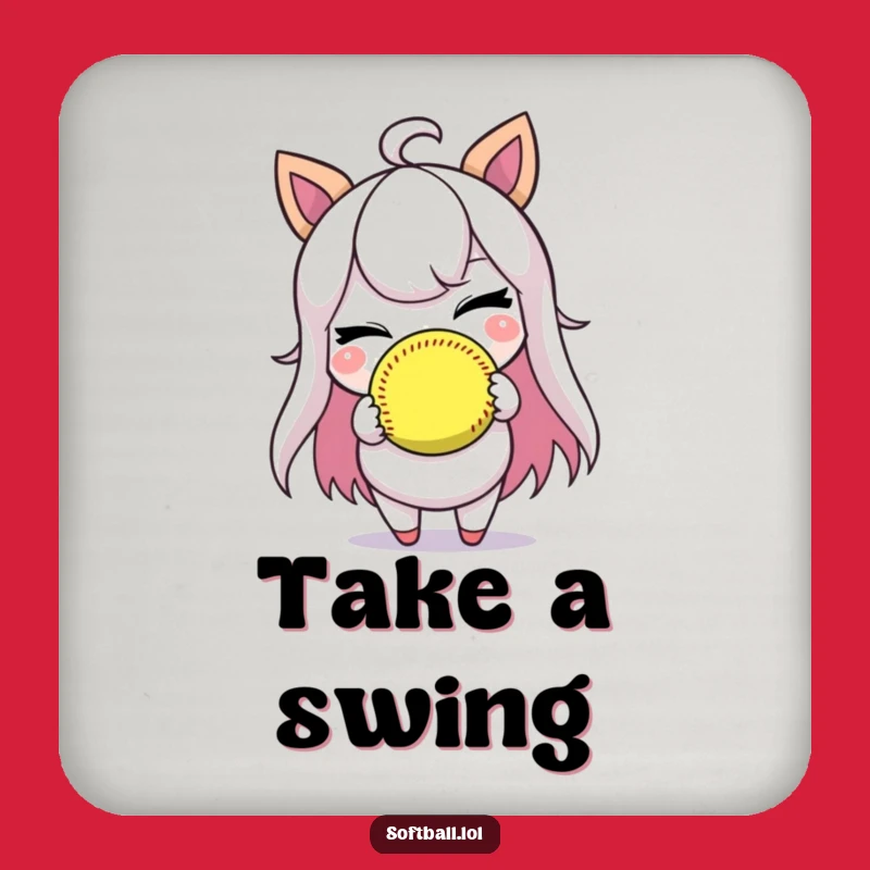 Funny Softball Coaster Set - Winking Player Protection, Hilarious Gift