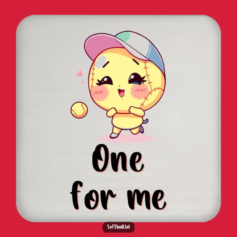 Funny Winking Softball Coaster - Playful Protection Gift