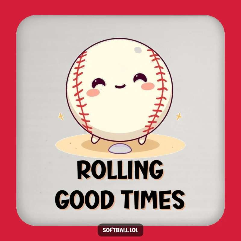 Funny Softball Coaster Set: Glee Rolling Bases Table Decor