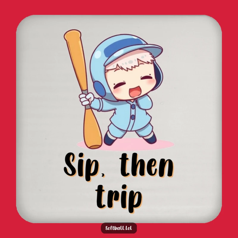Funny Baseball Bat Tripping Coaster - Protect Surfaces with Character Humor