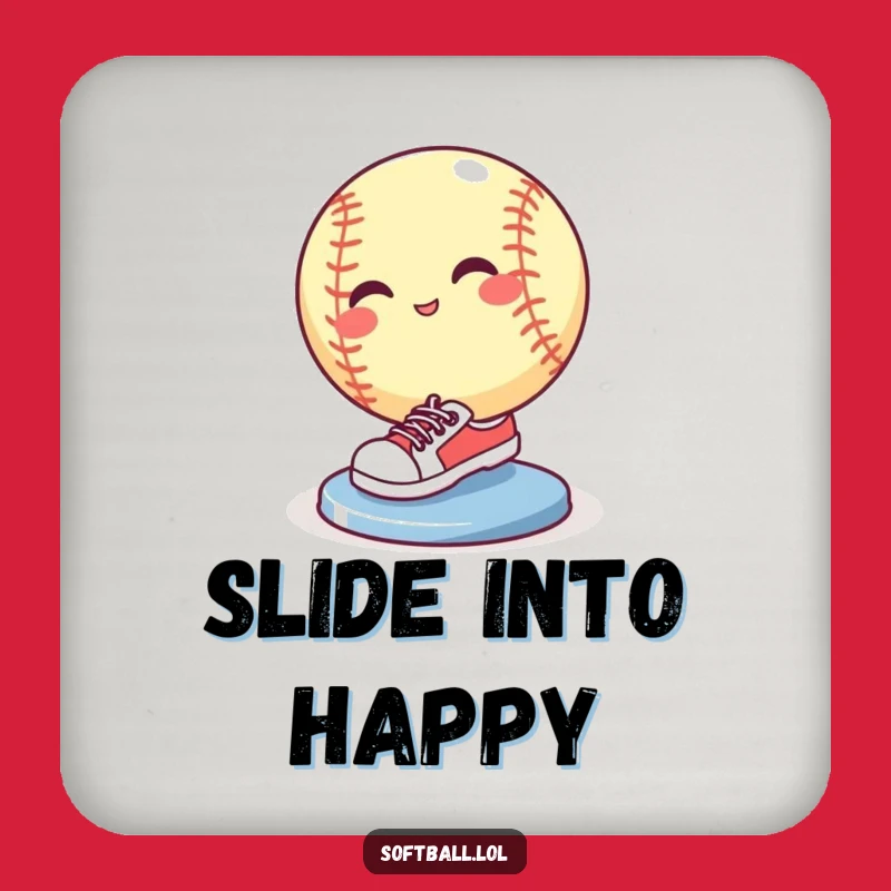 Funny Softball Sliding Coaster Set - Protect Surfaces with Humor