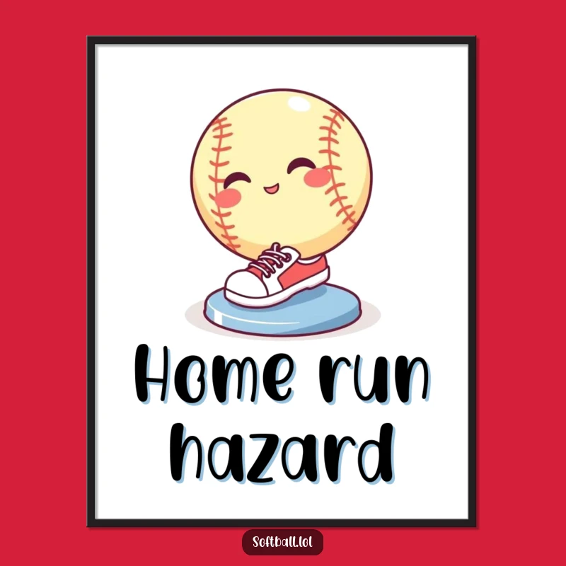 Funny Softball Sliding Poster - Humorous Sports Wall Art for Fan Caves