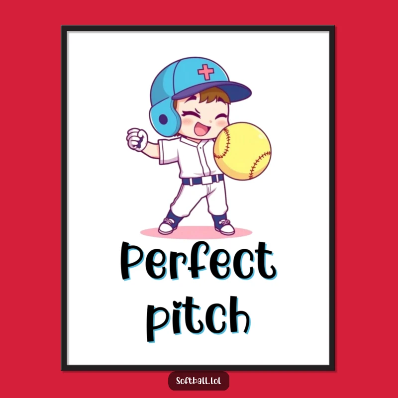 Funny Softball Wink Poster: Add Humor to Your Space