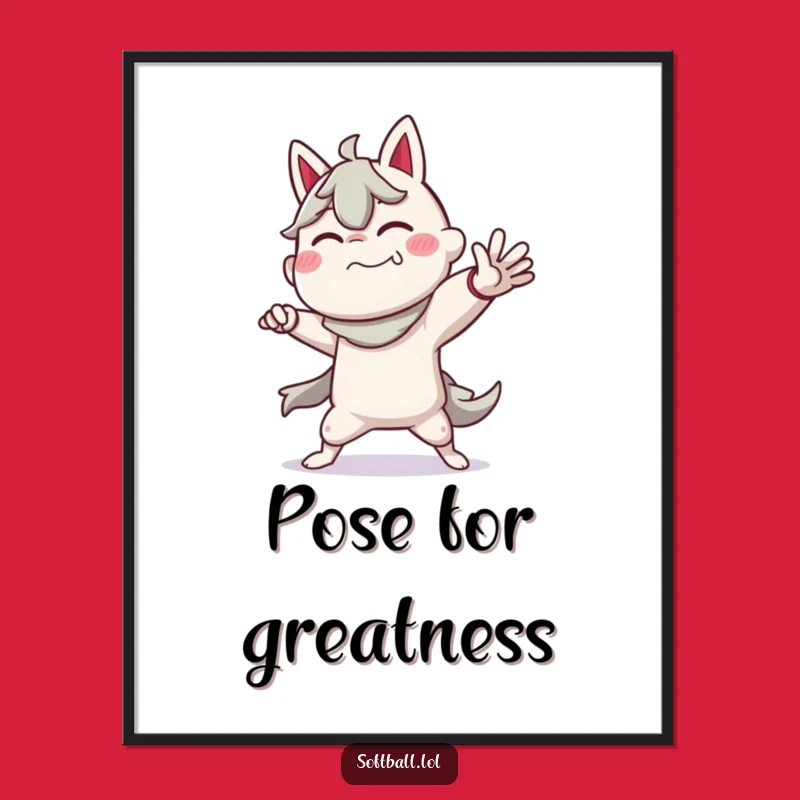 Funny Pitcher Pose Poster: Hilarious Wall Art for Your Baseball Fan Cave